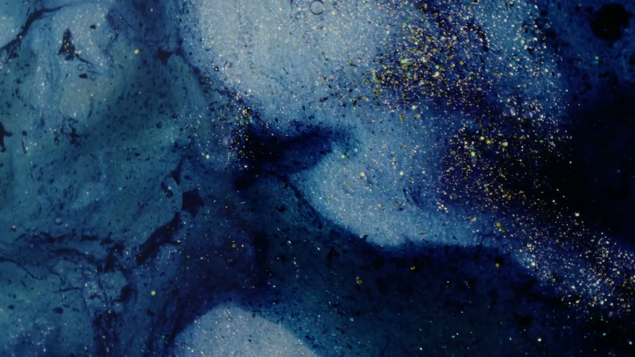 Swirling Blue and Gold Glitter Fluid