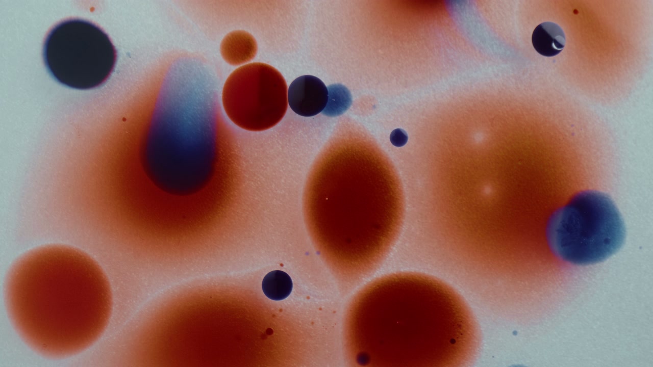 Abstract Red and Blue Liquid Movement