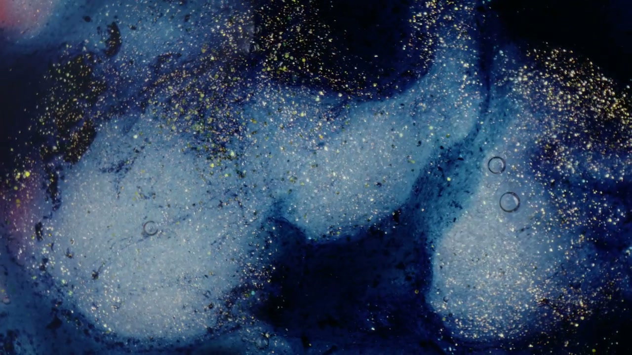 Abstract Blue Glitter Fluid Movement