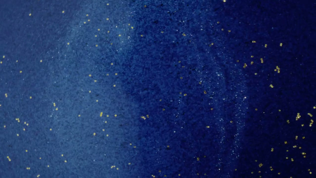 Blue Microcosmos with Golden Particles
