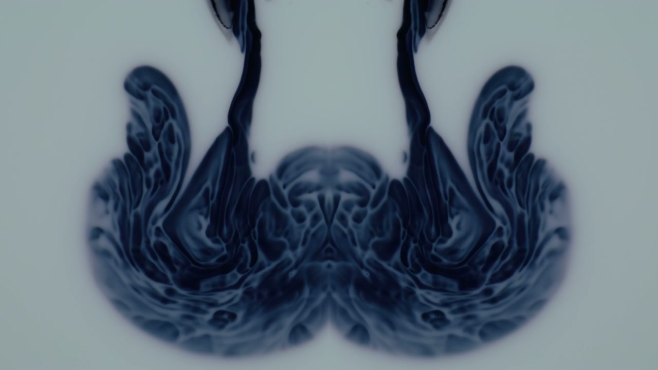Symmetrical Dark Blue Ink Spreading