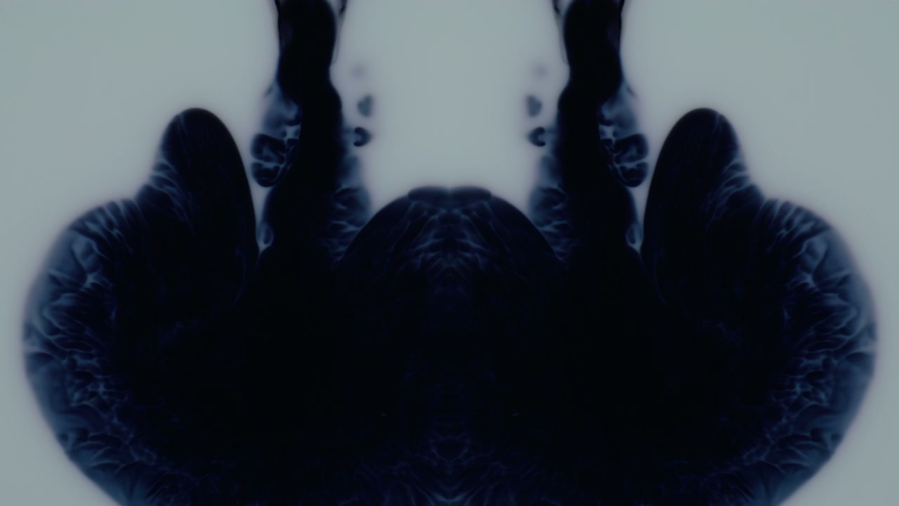 Abstract Blue Ink Symmetrical Flow