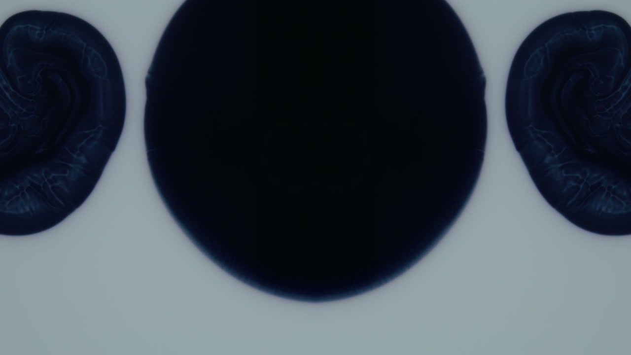 Abstract Dark Ink Swirls on White Background