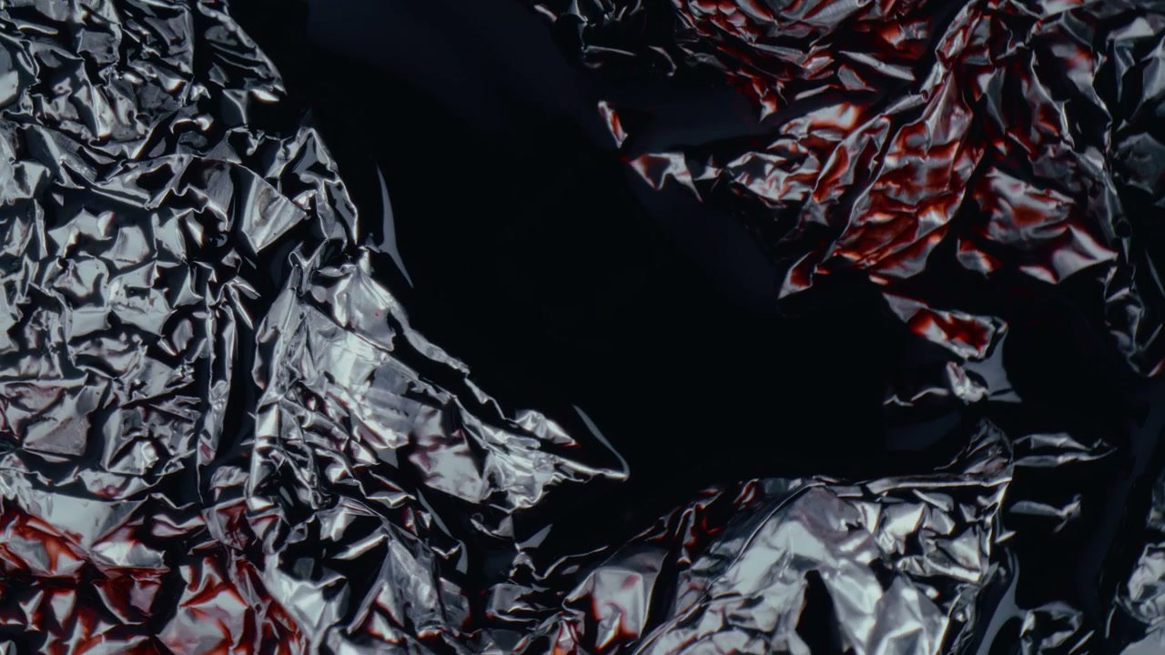 Abstract Reflection on Dark Crumpled Texture