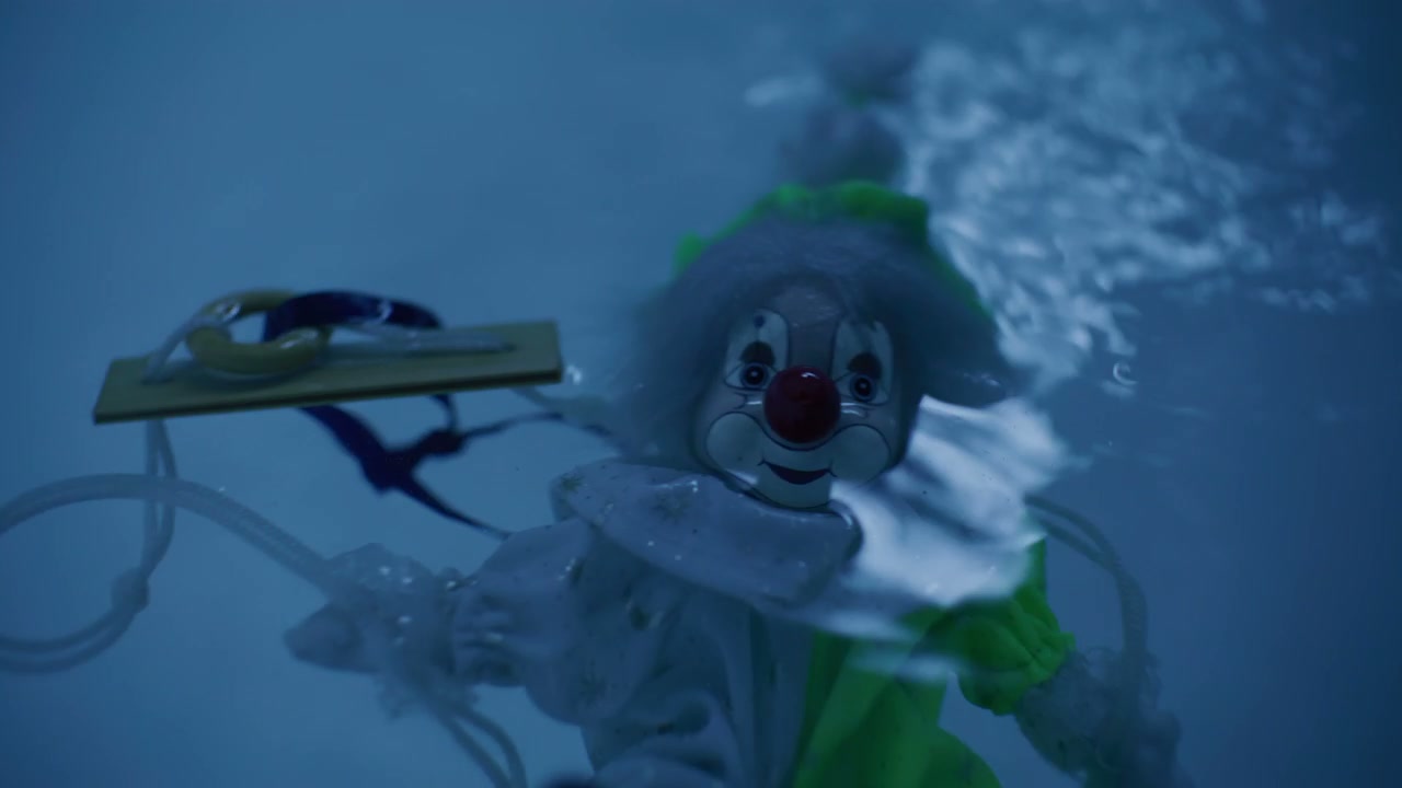 Creepy Clown Doll Underwater