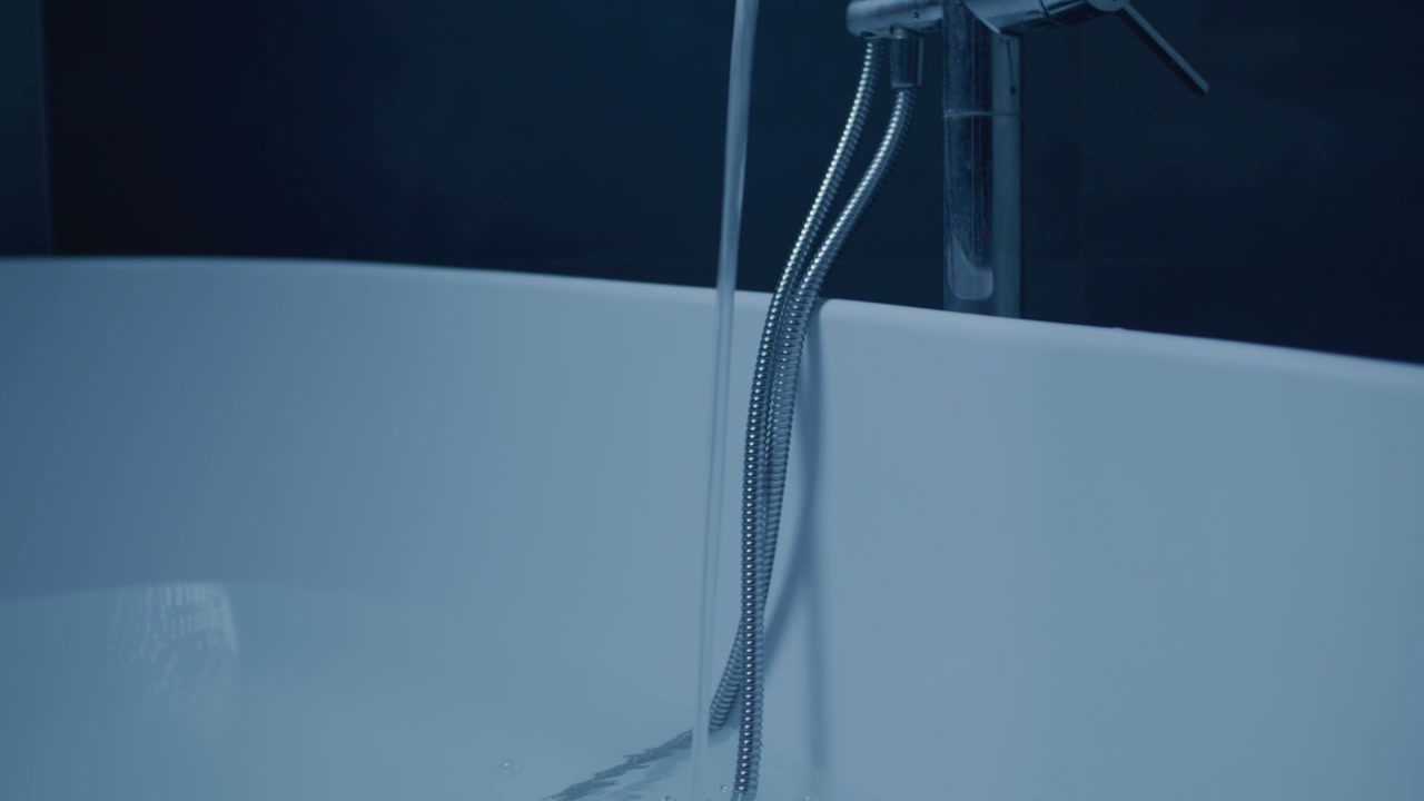 Modern Bathtub Filling with Water