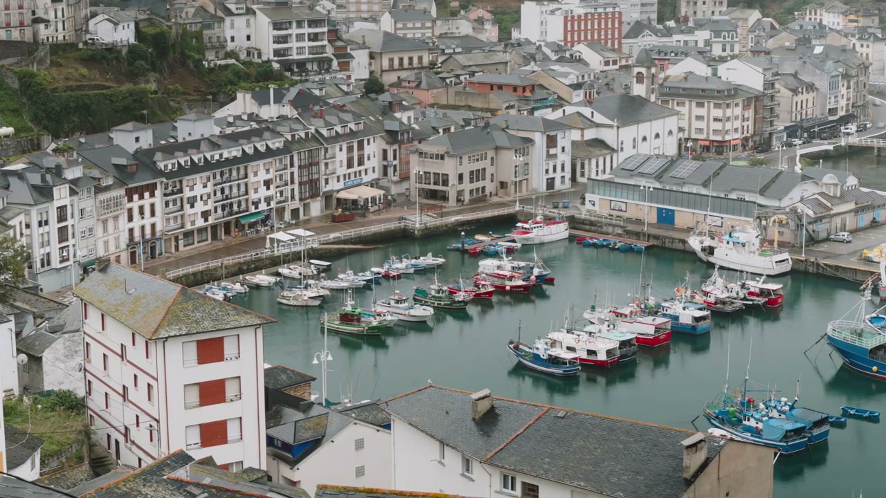 Colorful Fishing Boats in Northern Spain Harbor