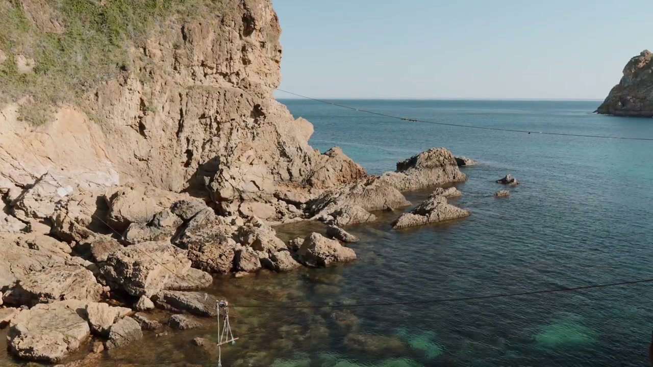 Rocky Coastline with Clear Blue Ocean Water