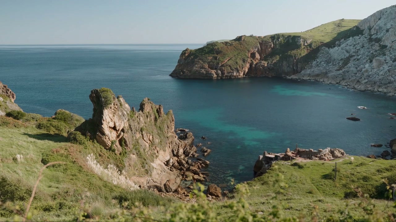 Coastal Bay with Green Cliffs in Northern Spain