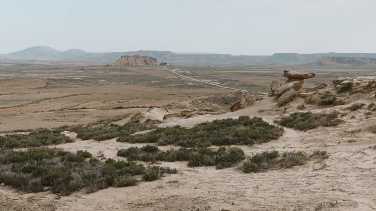 Vast Desert Landscape with Unique Rock Formations