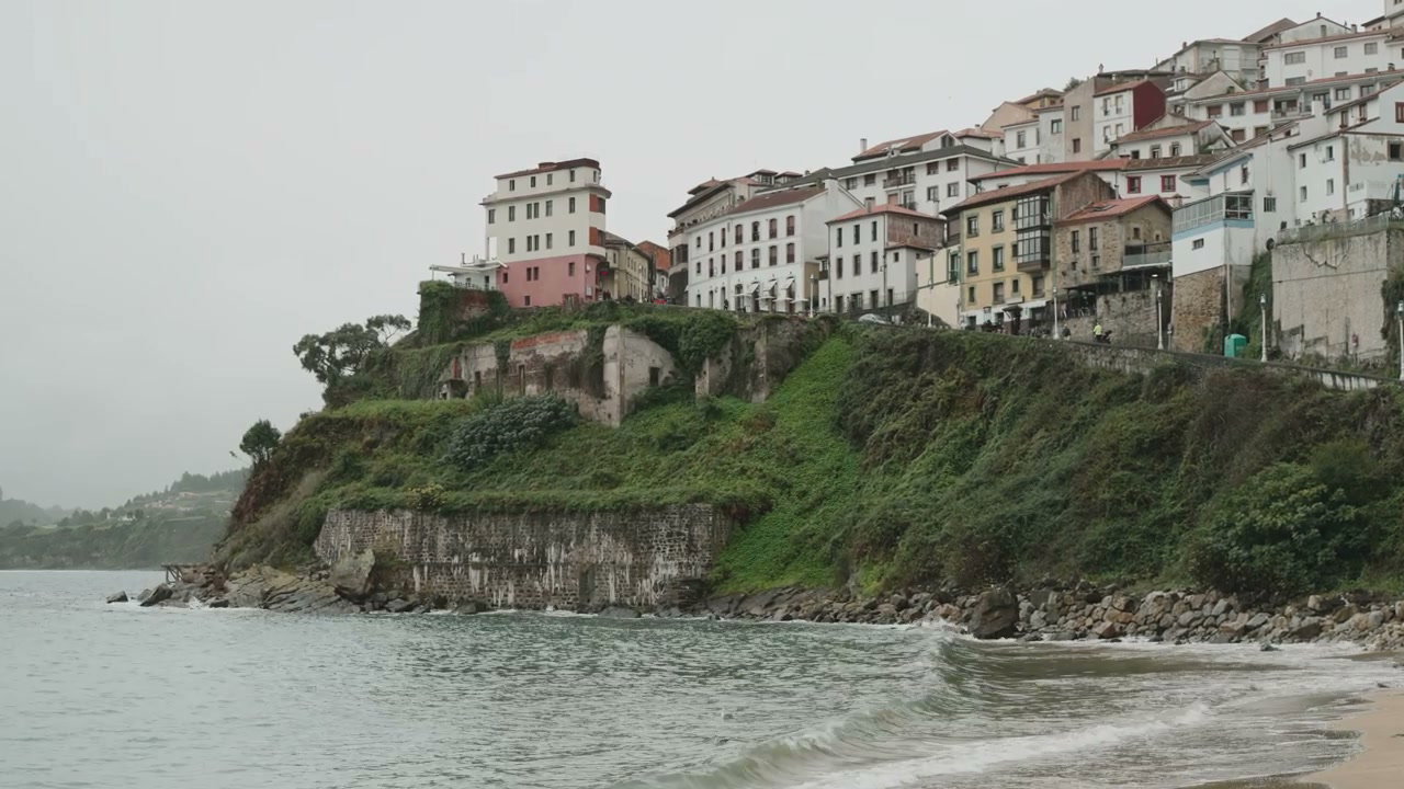 Coastal Townscape on Overcast Day in Northern Spain