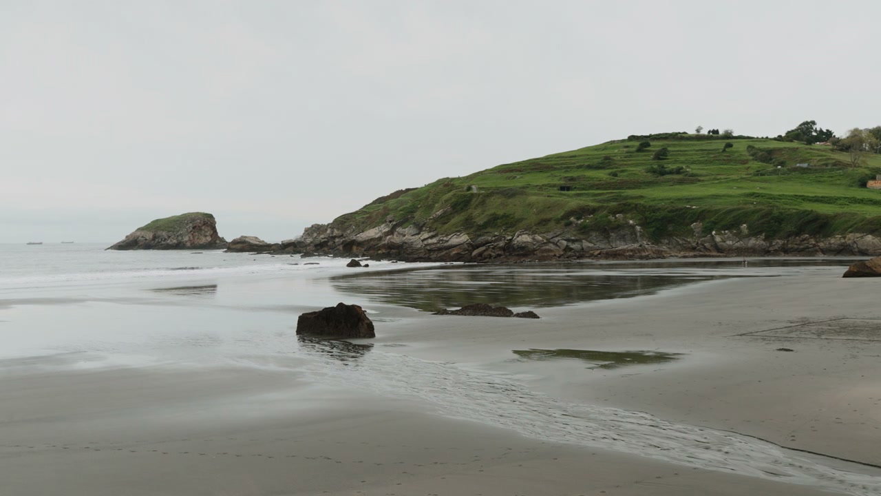 Northern Spain Coastal Landscape with Green Hills