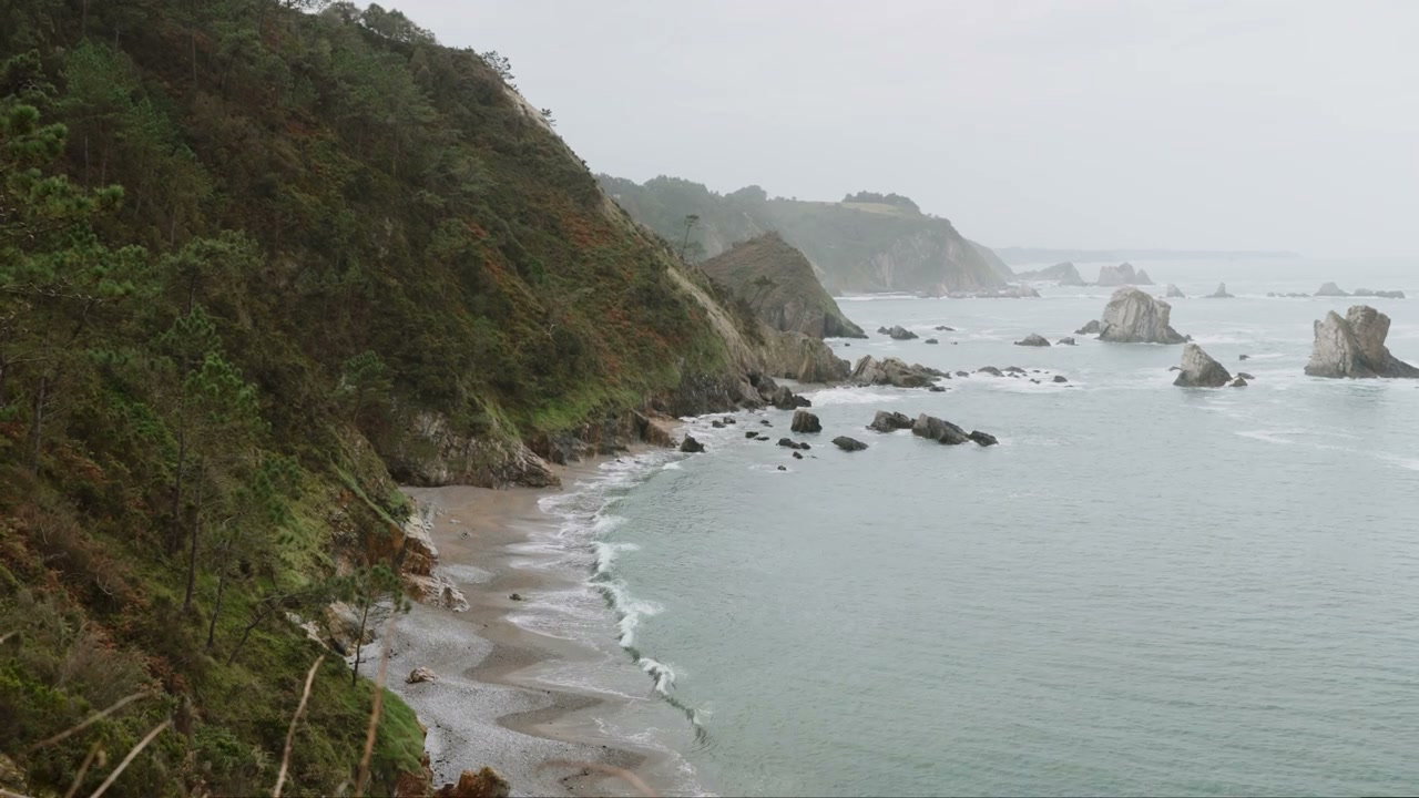 Northern Spain Wild Coastline Waves