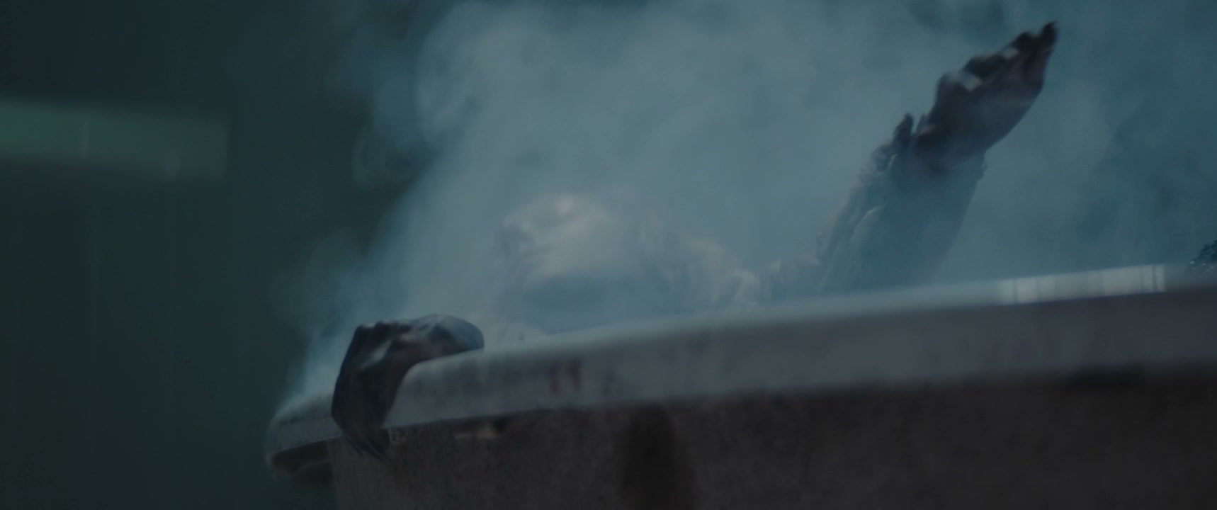 Eerie Figure Emerging from Bathtub