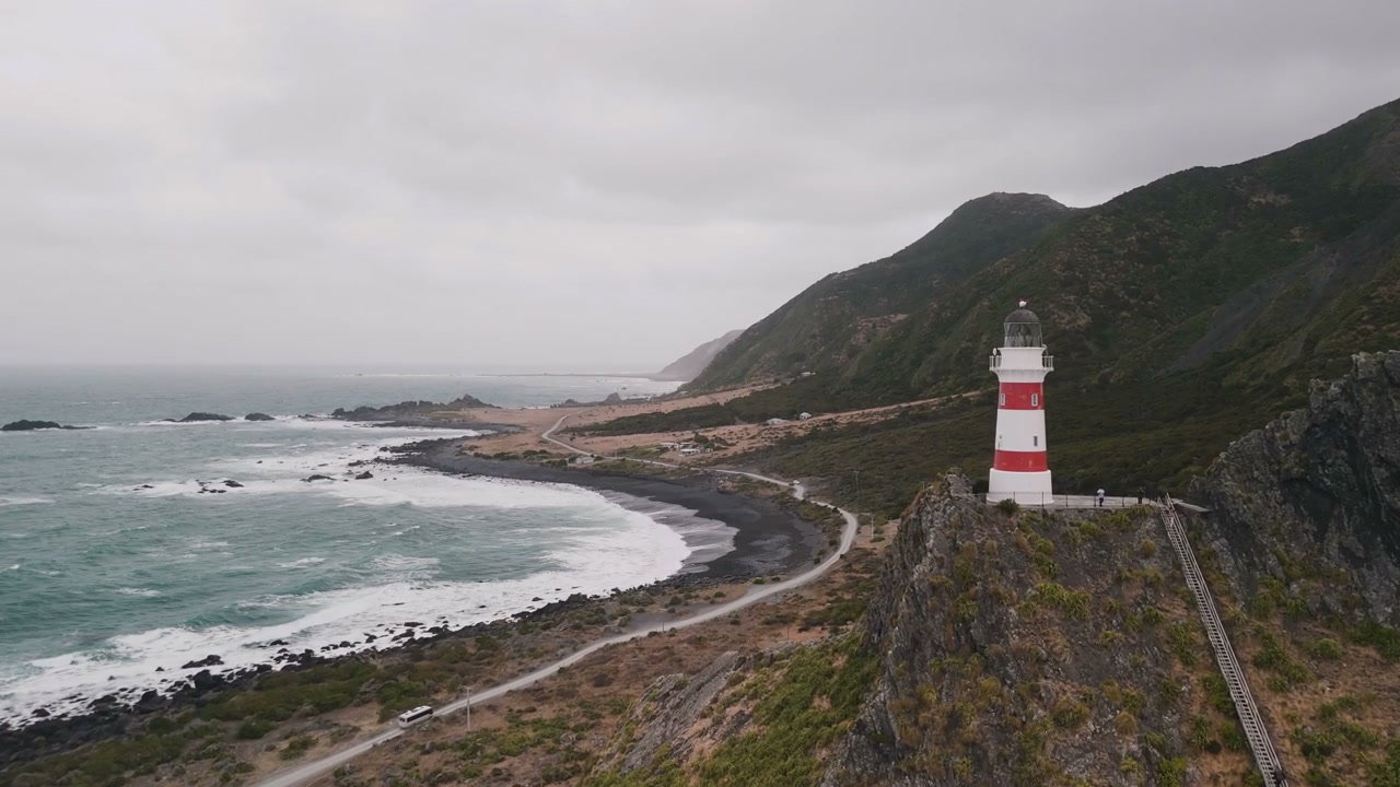 Pencarrow Lighthouse on Rugged New Zealand Coast