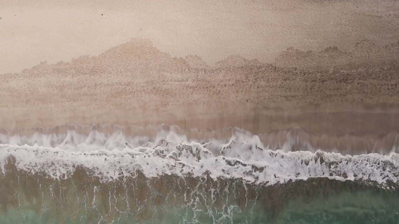 New Zealand Waves Crashing on Sandy Beach