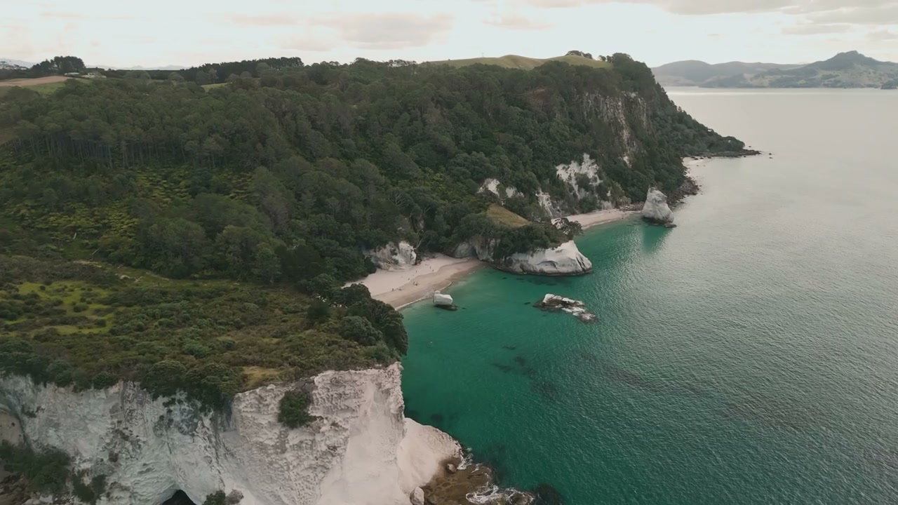 New Zealand Coastal Cliffs and Turquoise Water