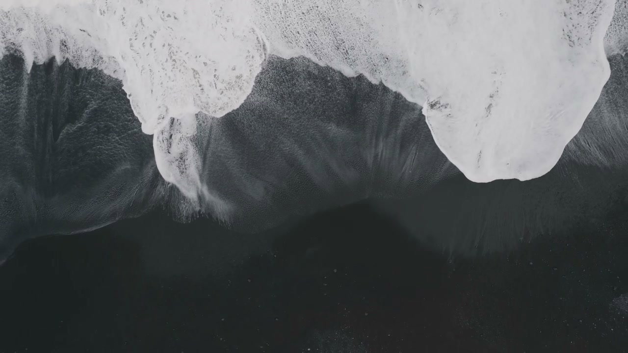 Overhead Waves Black Sand Beach New Zealand