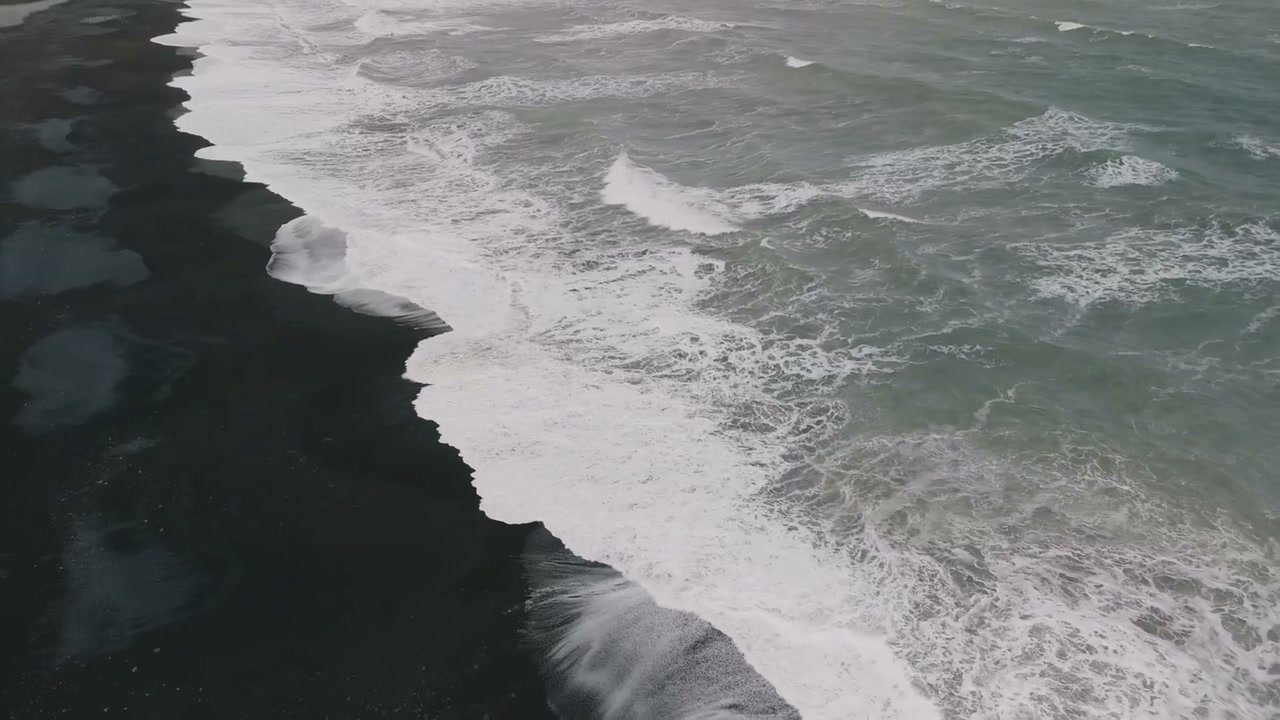 Ocean Waves on Black Sand Beach