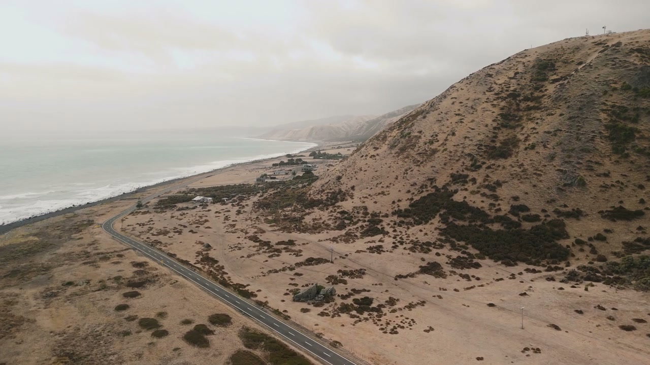 Overcast Day New Zealand Coast Road