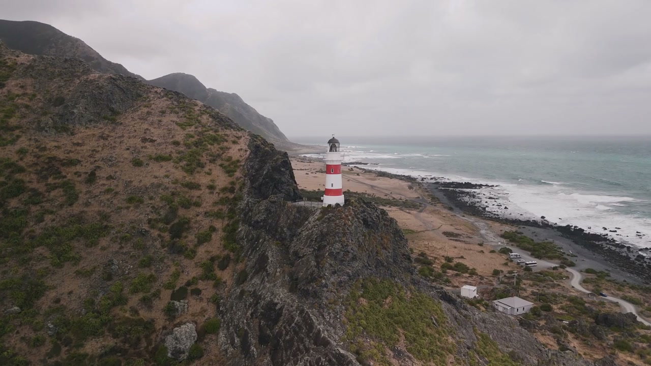 Cape Palliser Lighthouse on Rocky Coast