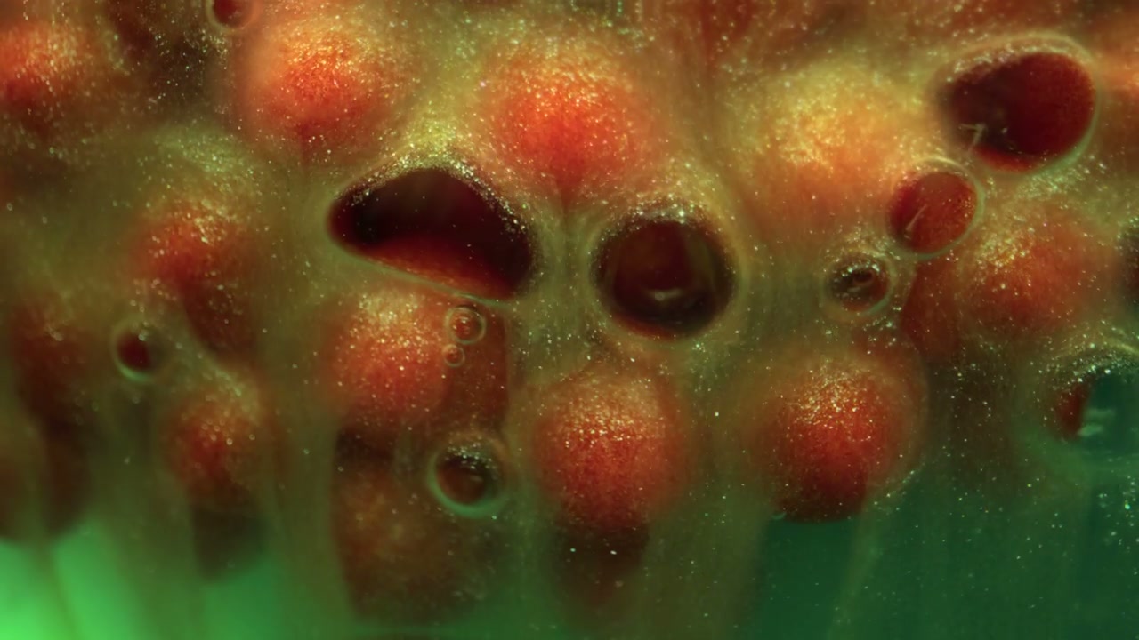 Organic Surface with Moving Bubbles