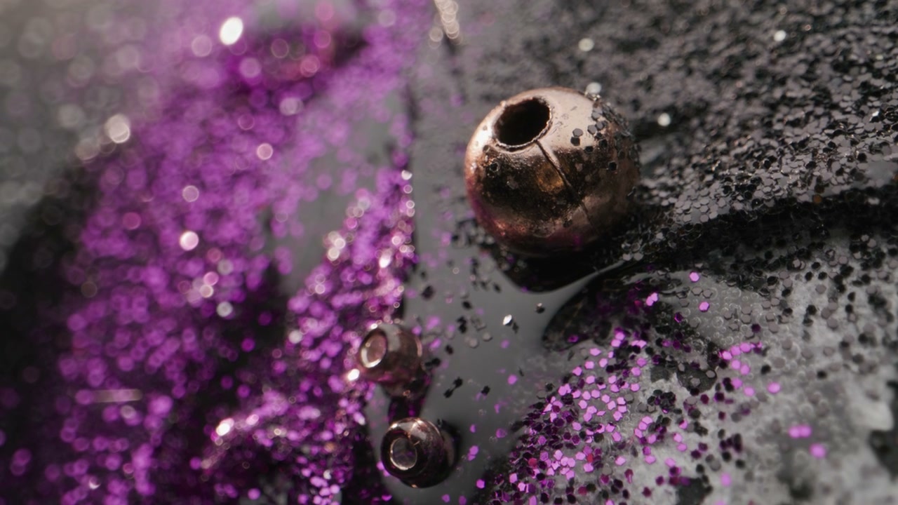 Sparkling Purple and Black Glitter with Beads