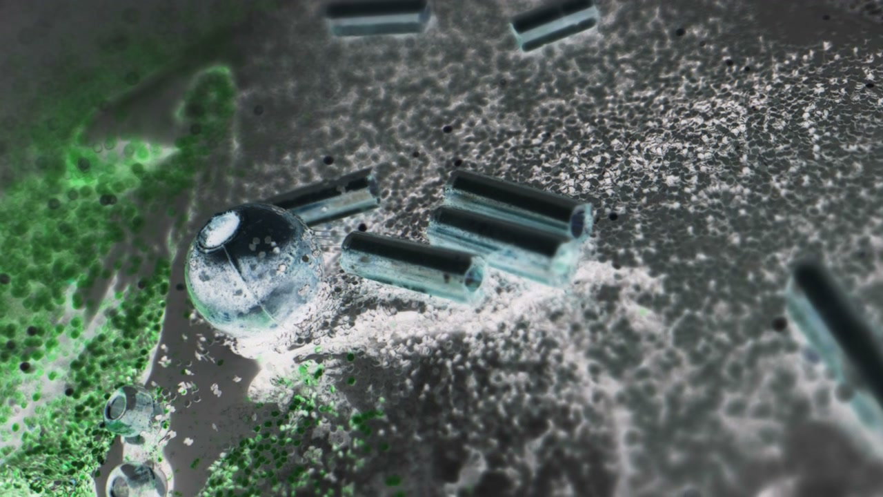 Abstract Organic Surface with Moving Shapes