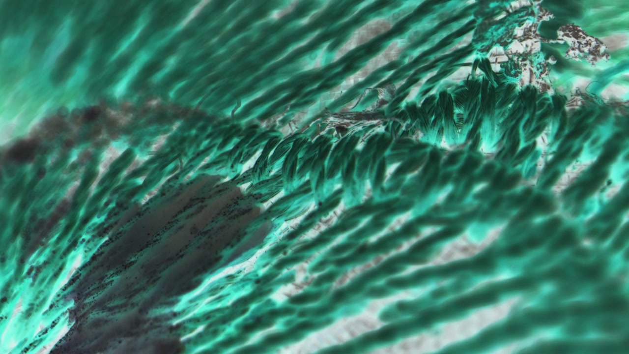 Glowing Green Abstract Organic Surface