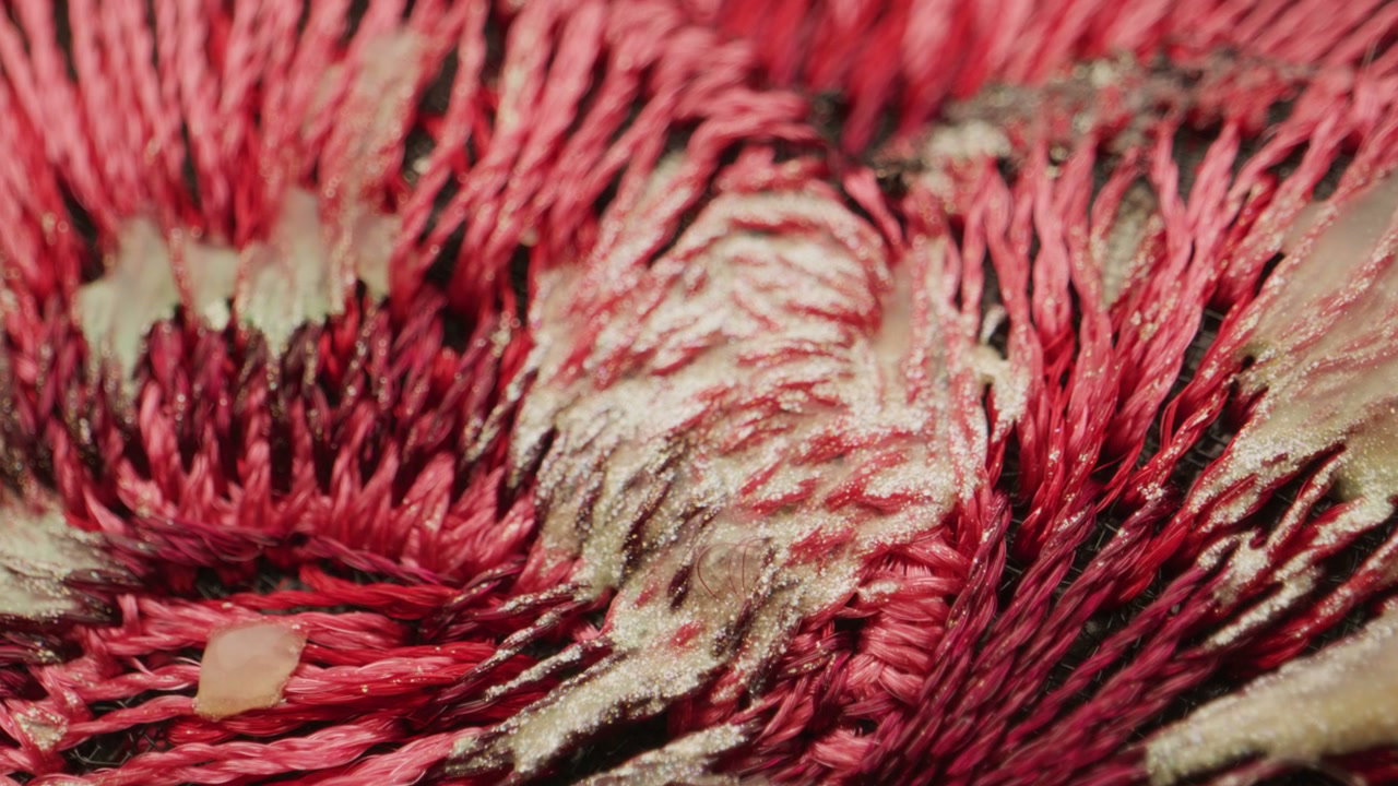 Organic Red and White Thread Surface