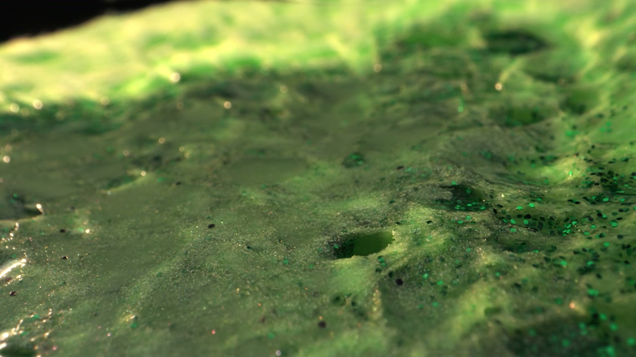 Green Glitter Slime Surface