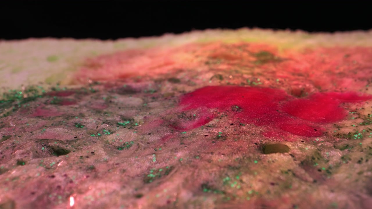 Organic Surface With Pink Liquid Spreading