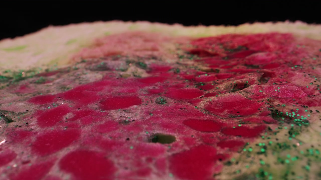 Drying Organic Surface with Pink Liquid and Glitter