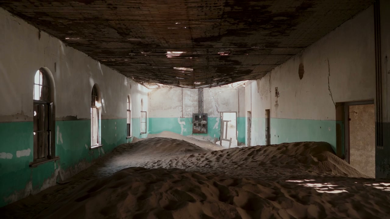 Sand Dunes Inside Abandoned Ghost Town Building