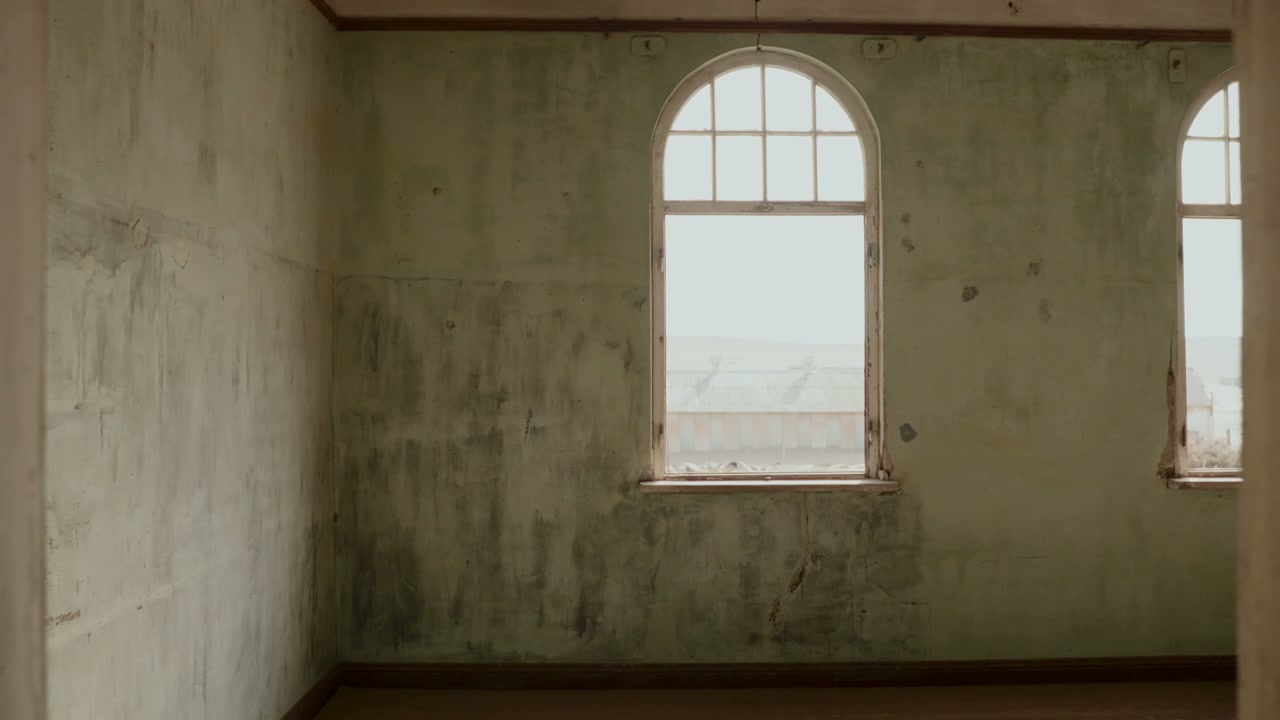 Arched Window in Desert Ghost Town Room