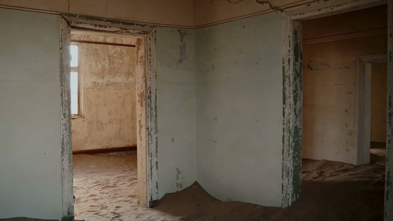 Sand-Filled Room in Desert Ghost Town