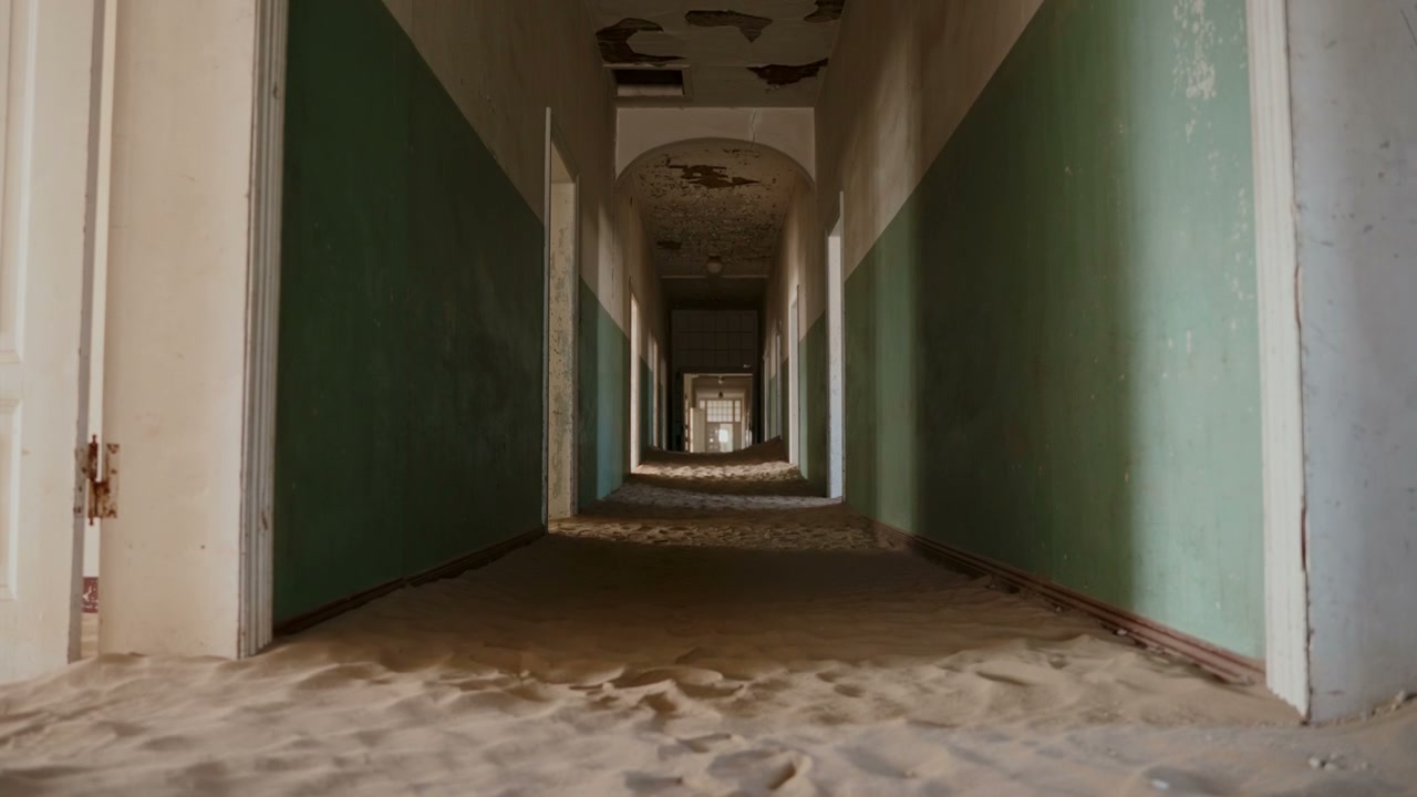 Sand Filled Hallway in Abandoned Building