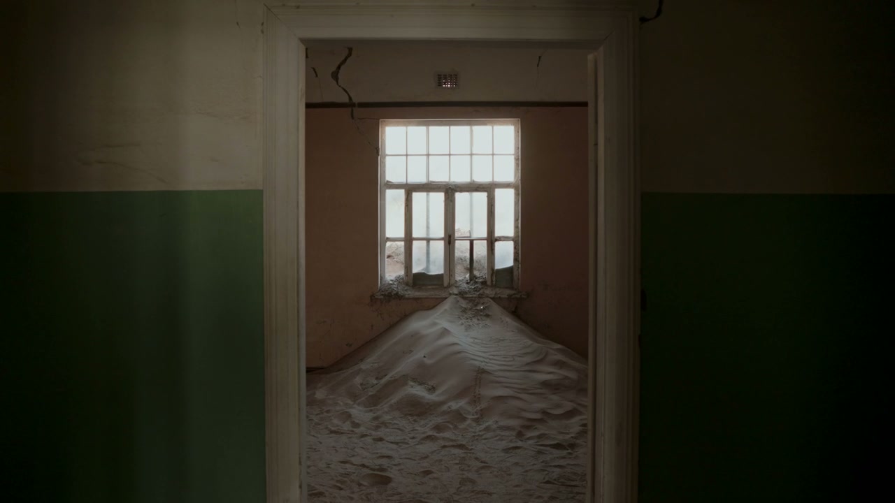 Desert Sand Fills Abandoned Ghost Town Room