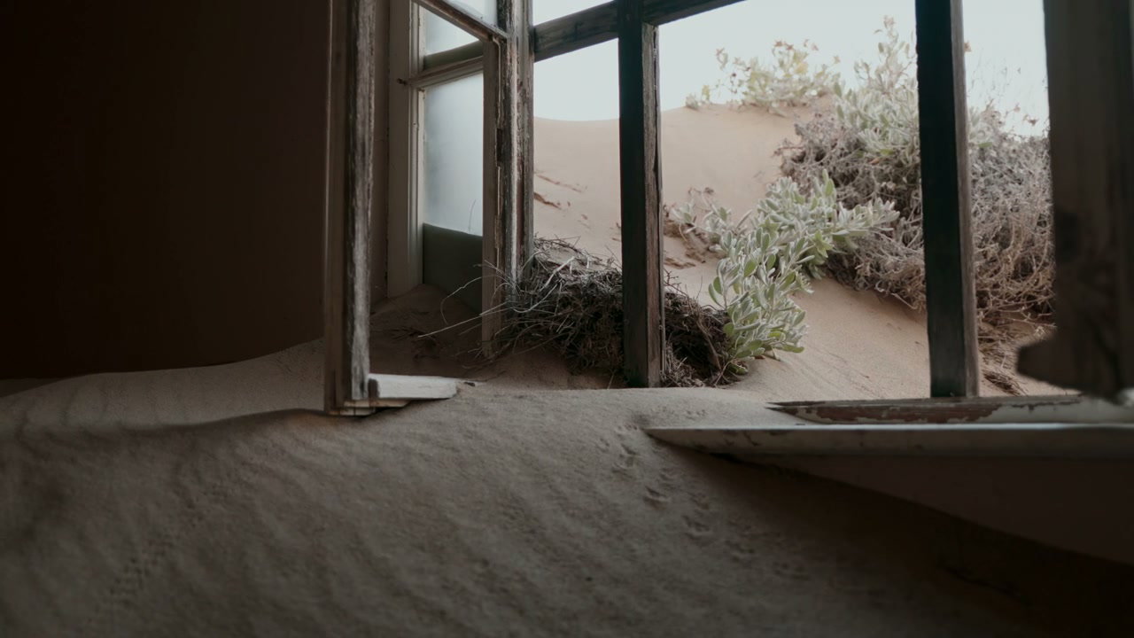 Sand Piled Inside Abandoned Desert Building