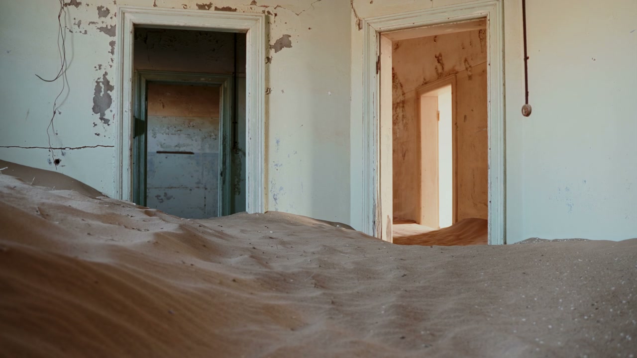 Sand-Filled Room in Desert Ghost Town