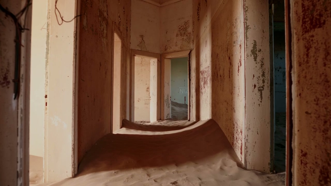Sand Dunes Inside Abandoned Ghost Town Building