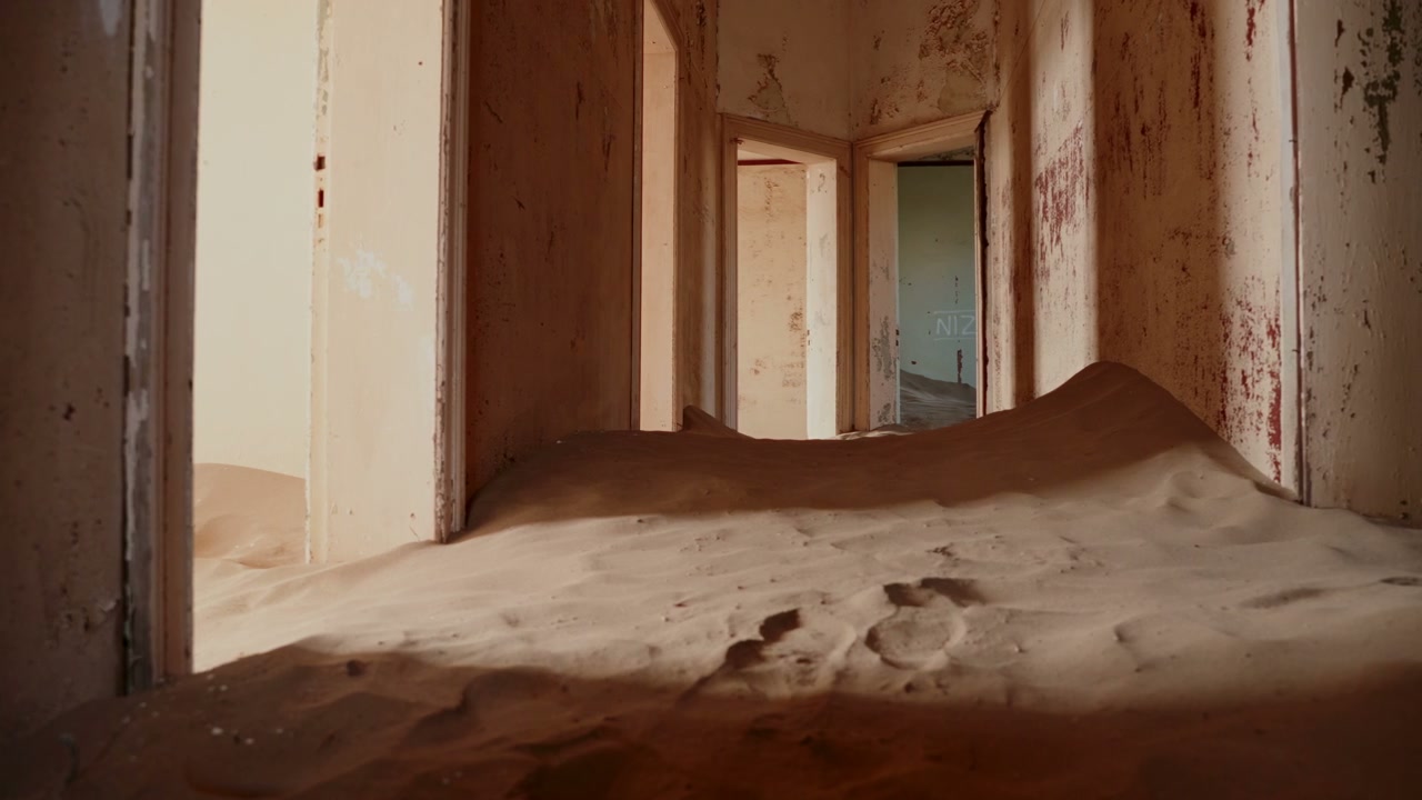 Sand-Filled Room in Desert Ghost Town