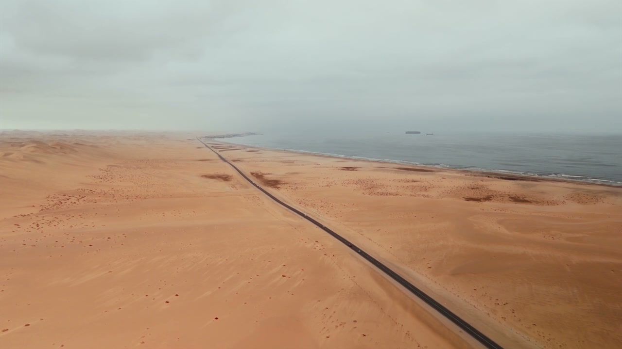 Desert Highway Along Coastline