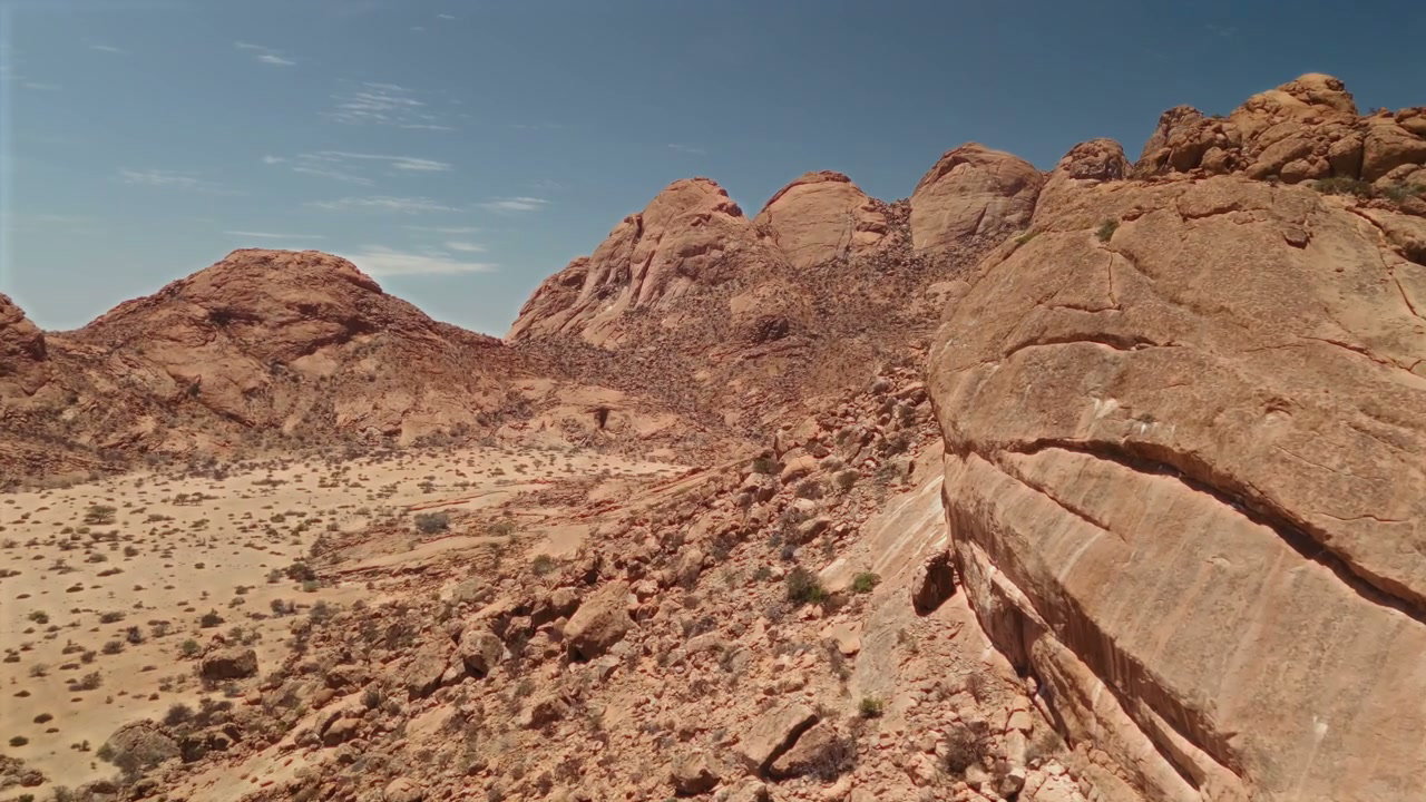 Arid Desert Landscape with Rocky Mountains