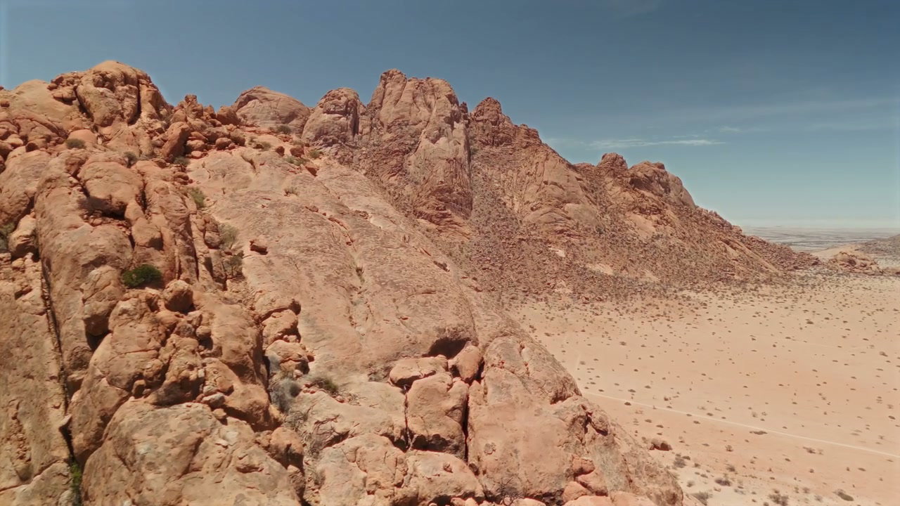 Aerial View of Arid Desert Mountains