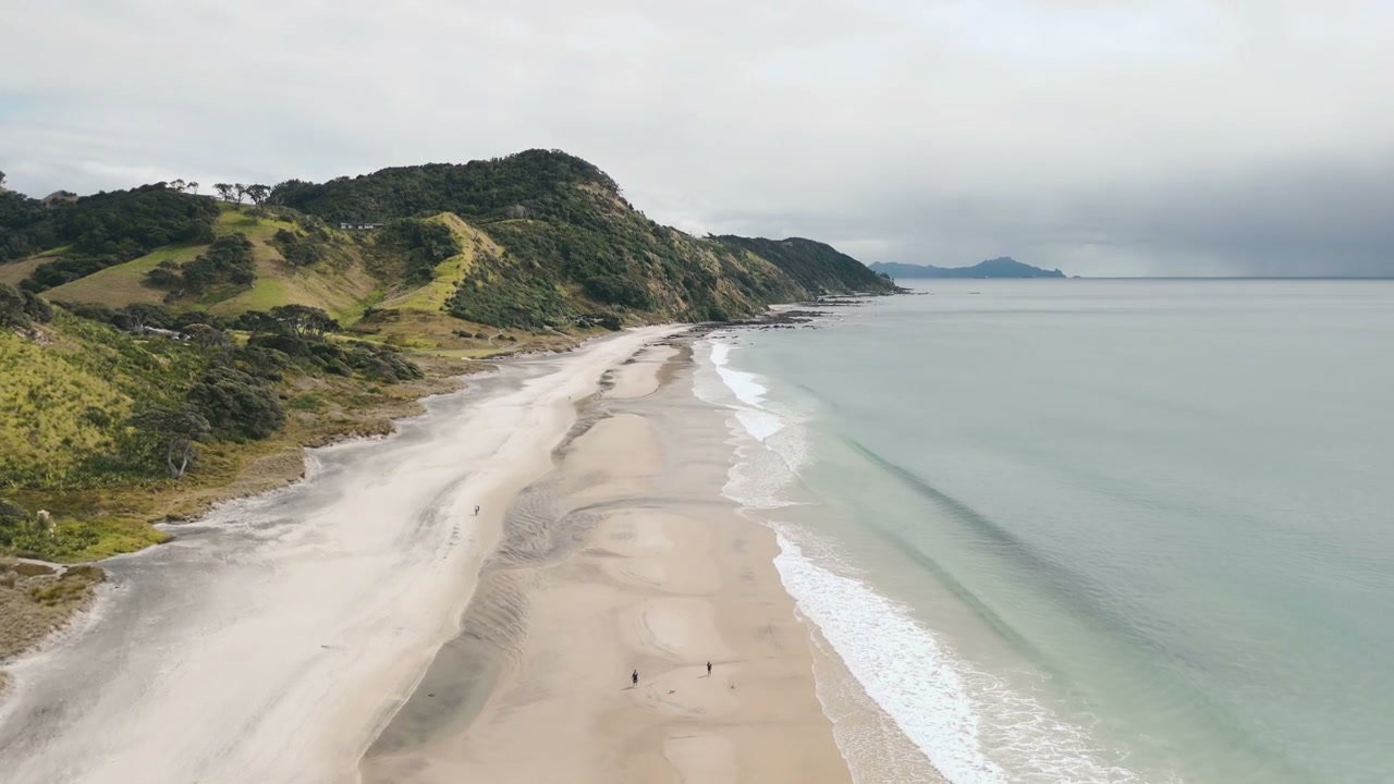 Aerial View New Zealand Coastal Beach