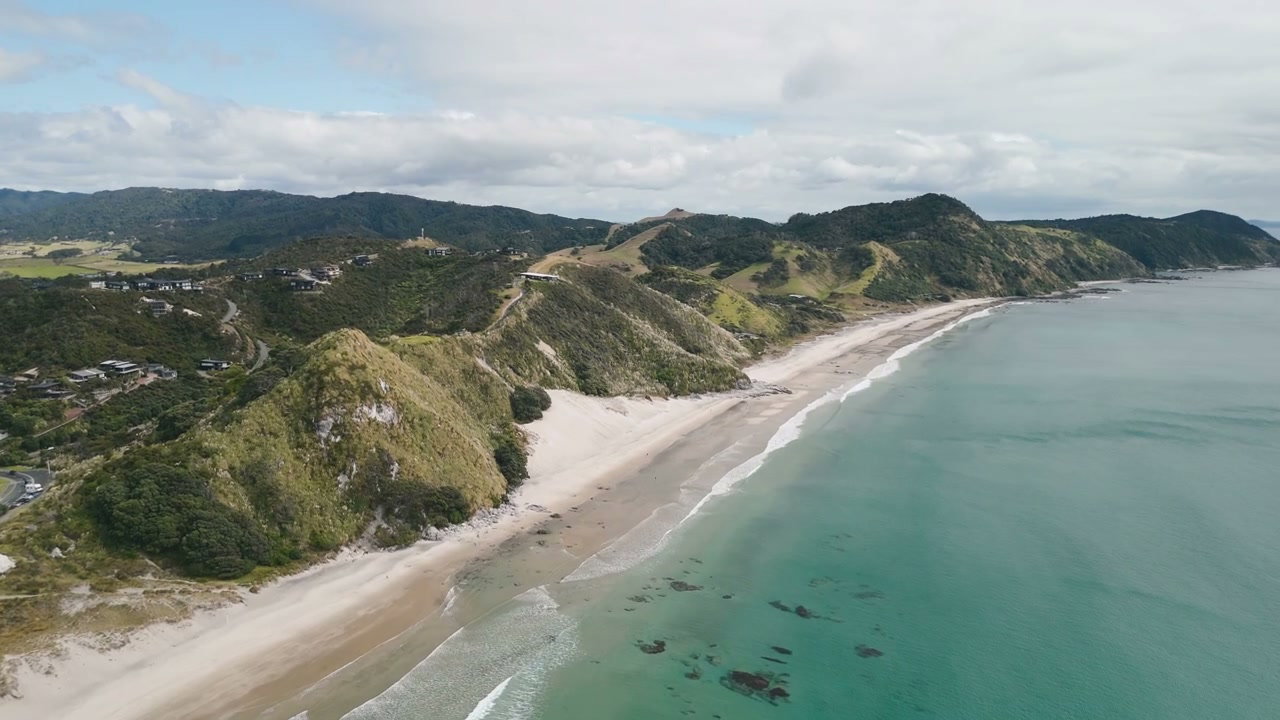 New Zealand Coastline with Sandy Beach