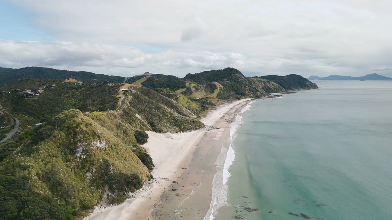 Aerial View of New Zealand Coastal Beach