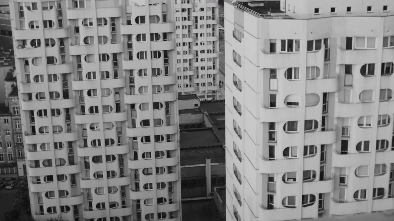 Black and White Urban Apartment Buildings