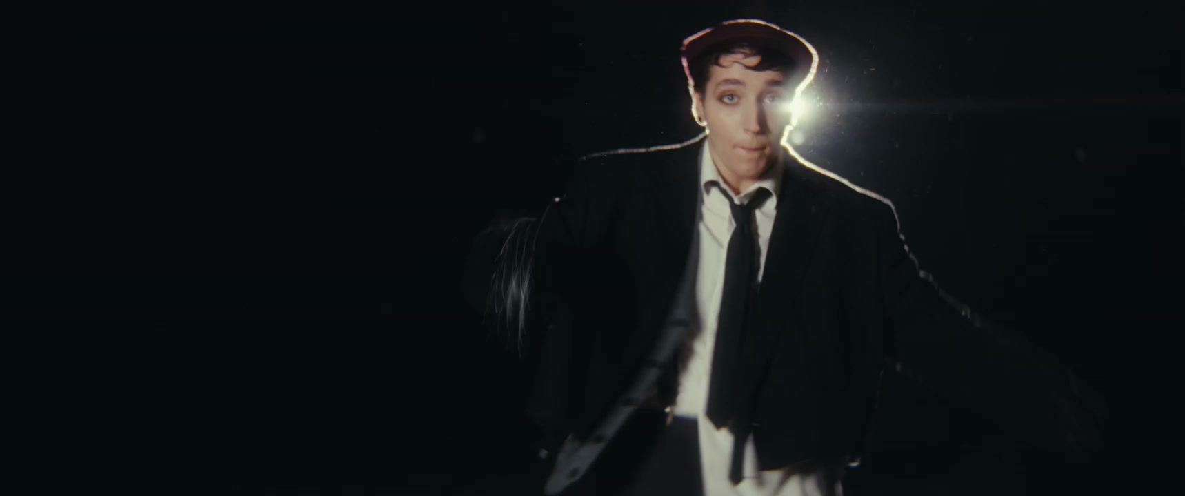 Mime Performer Dancing in Spotlight